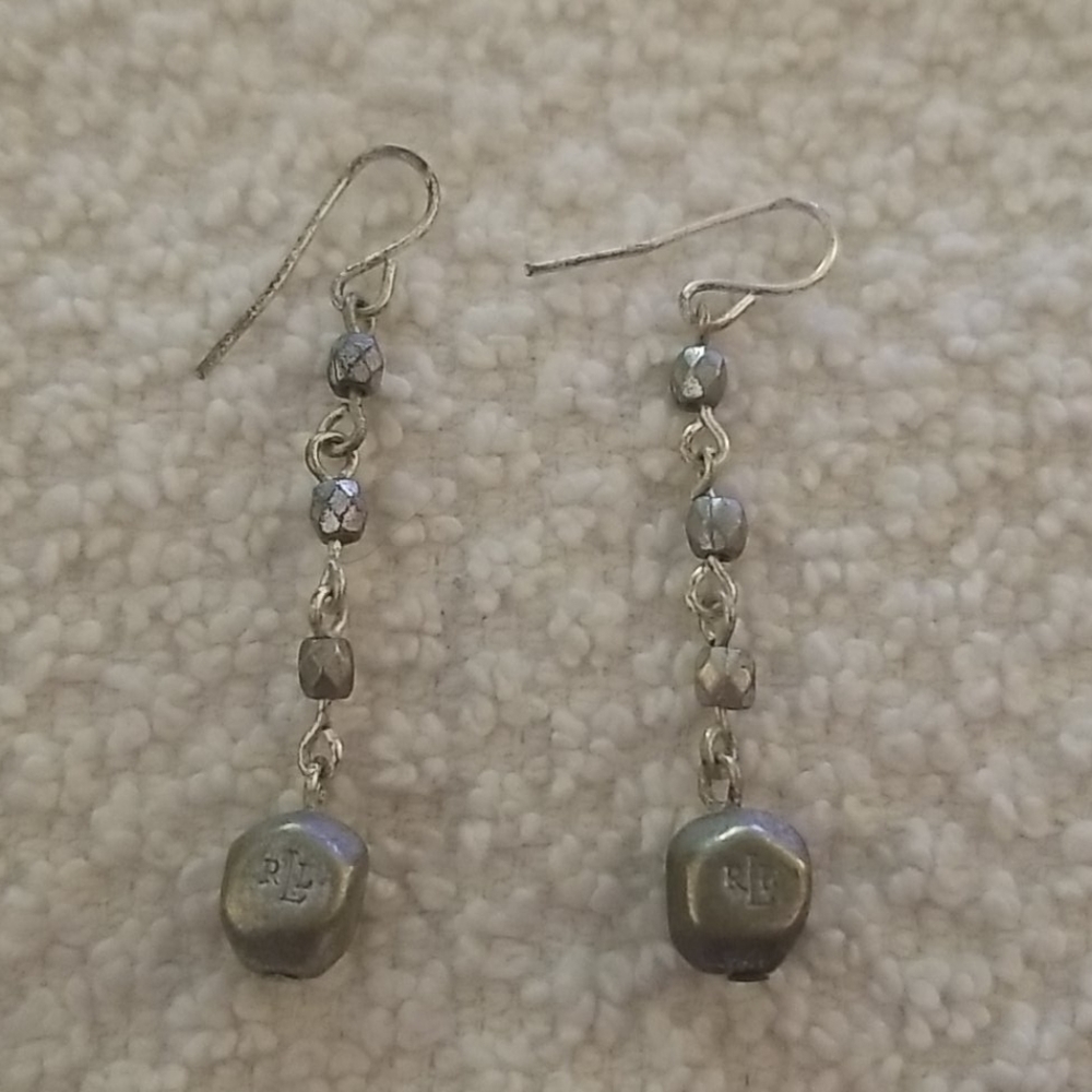 Ralph Lauren Oxidized Brushed Nickel Earrings